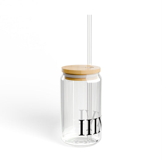 IIIXVI WELLNESS Elegant 16oz Sipper Glass with Bamboo Lid - Perfect for Home or Gifts